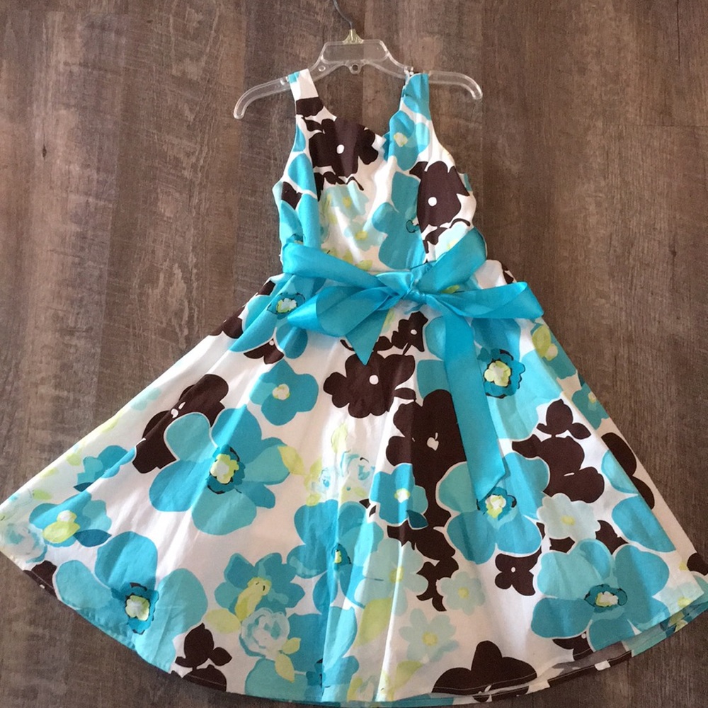 My Michelle blue and brown dress